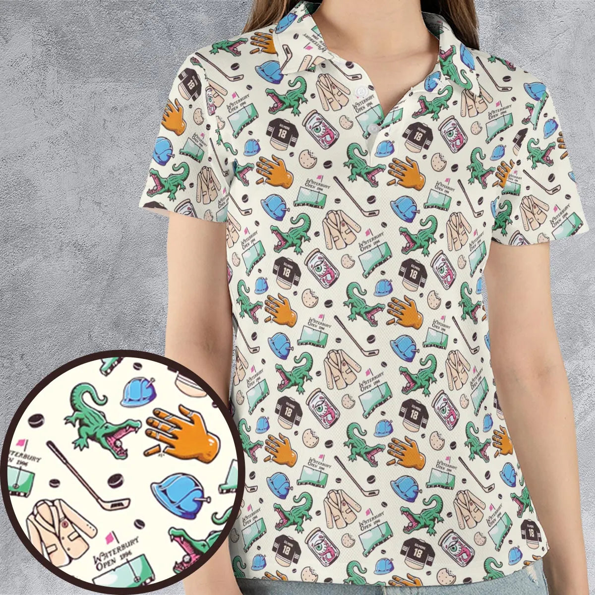 Happy Gilmore Pattern AOP Men/Women Polo Shirt