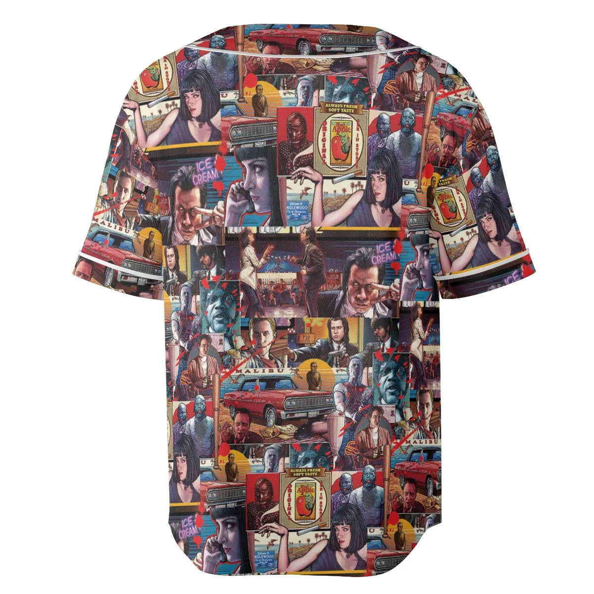 Retro Scenes Mia Wallace Vincent Vega Jules Winnfields Pulp Fiction Unisex Baseball Jersey