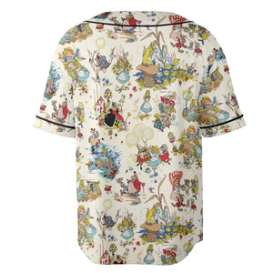 Alice In Wonderland Pattern Unisex Baseball Jersey