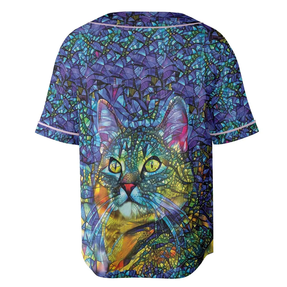 Cat Stained Glass Unisex Baseball Jersey