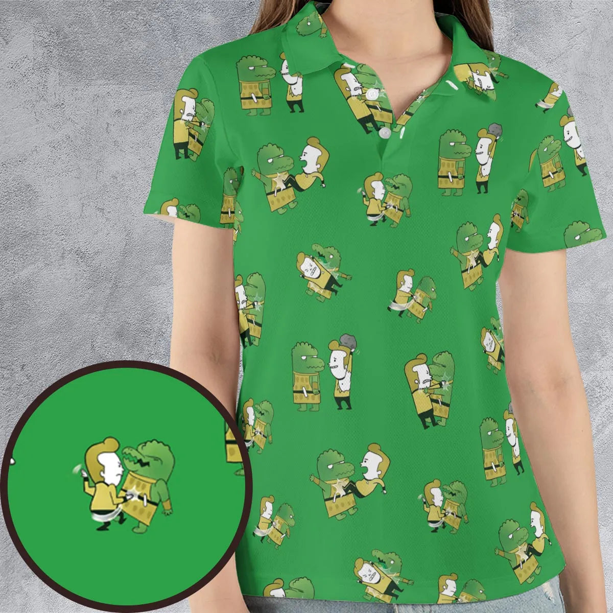 Kirk-Fu With Gorn Star Trek AOP Men/Women Polo Shirt