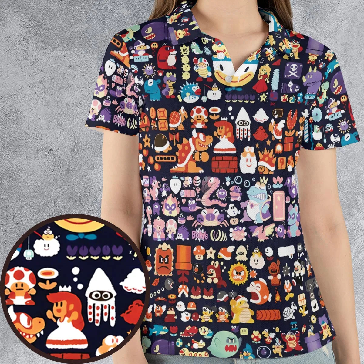 Mario Colors Super Mario AOP Men/Women Polo Shirt