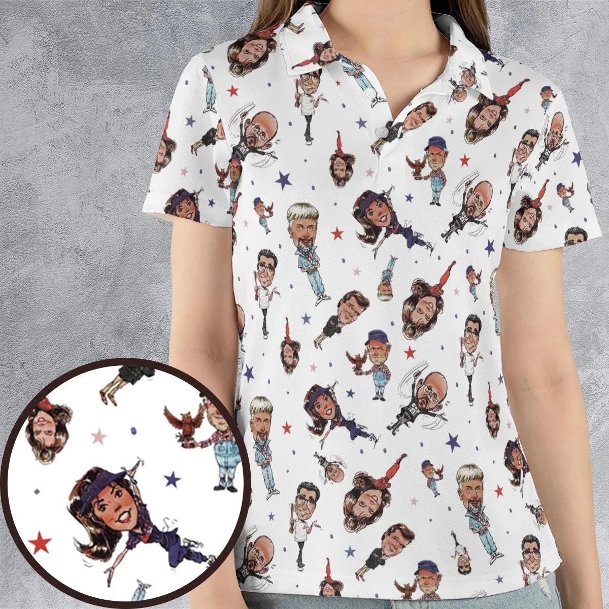 Red White Blaine Waiting For Guffman AOP Men/Women Polo Shirt