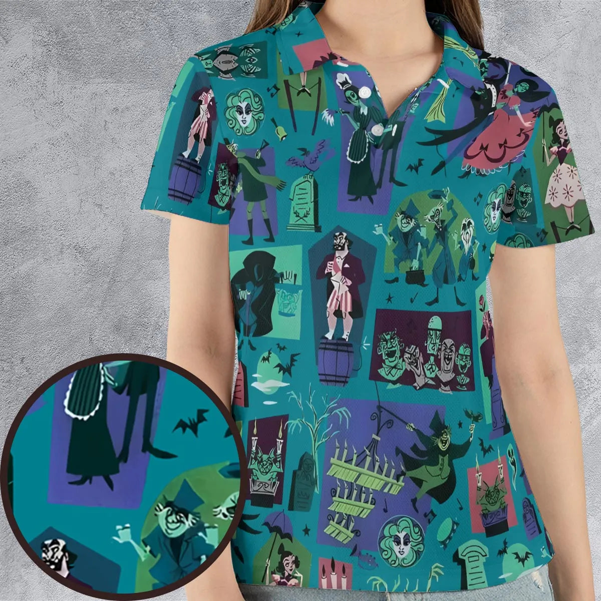 Haunted Chic Haunted Mansion AOP Men/Women Polo Shirt