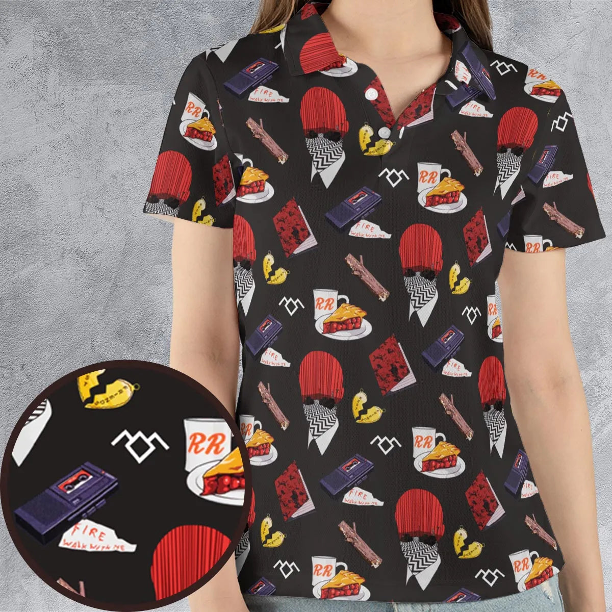 Twin Peaks Pattern AOP Men/Women Polo Shirt
