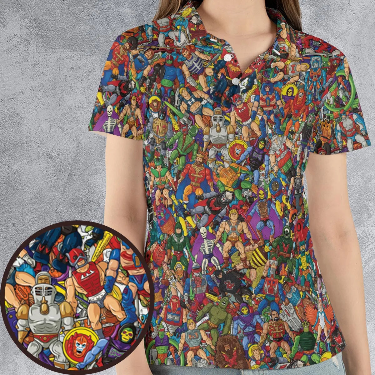 MOTU's Characters Figure Pattern He-man and The Masters of The Universe AOP Men/Women Polo Shirt