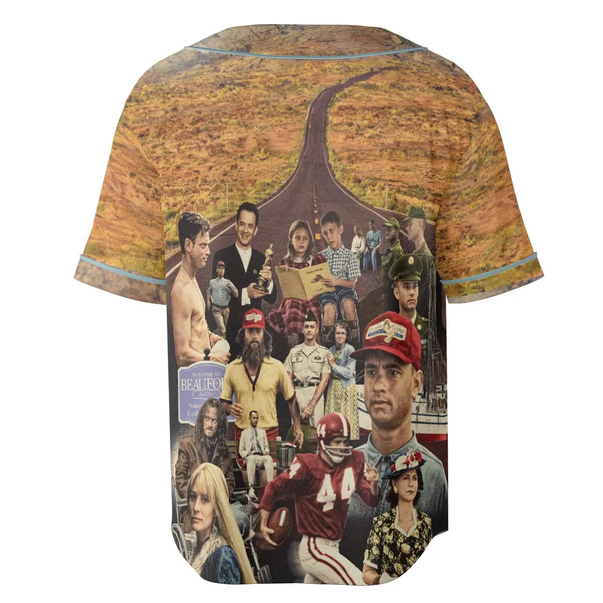 Forrest Gump's Journey Collage Unisex Baseball Jersey