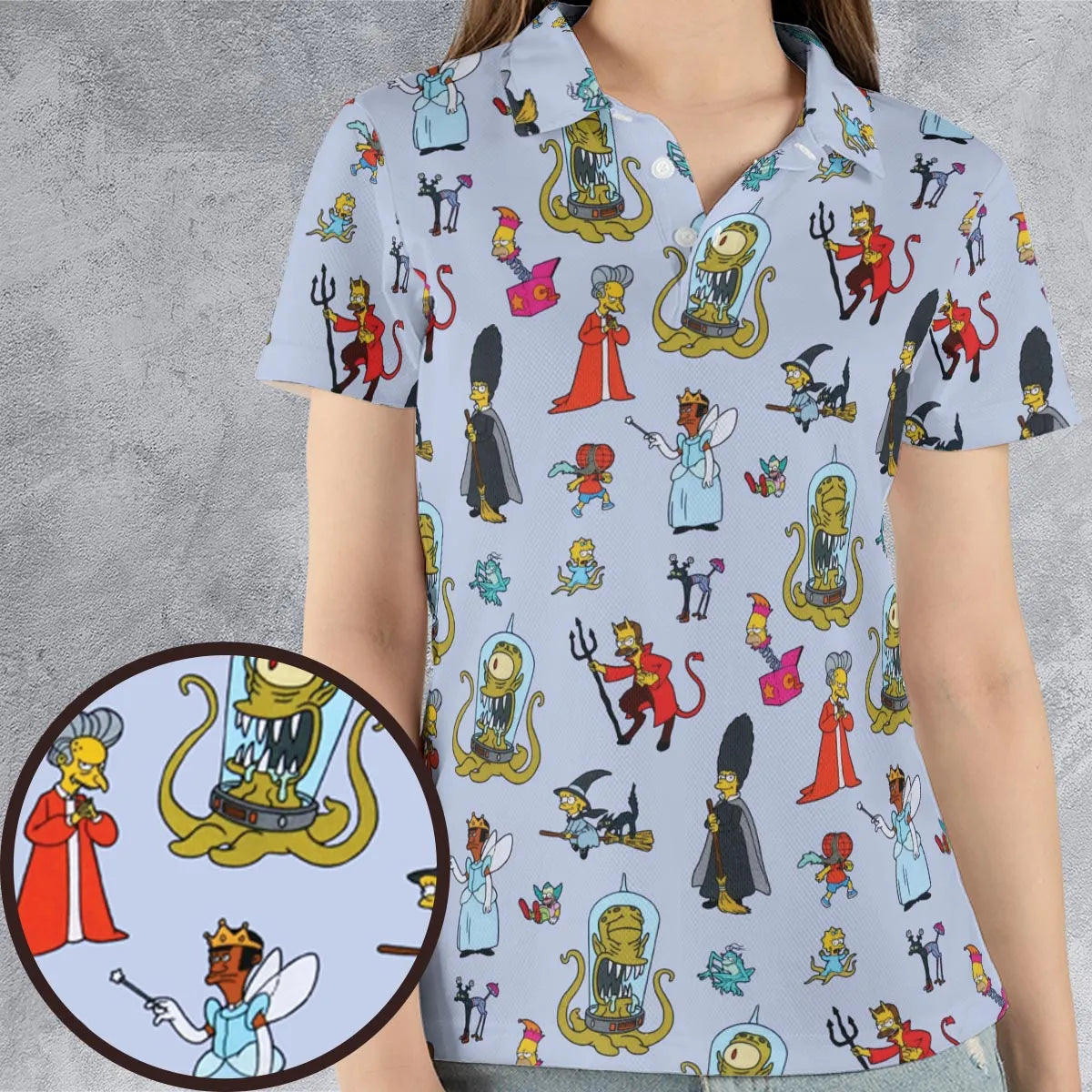 Halloween Costume The Simpsons AOP Men/Women Polo Shirt