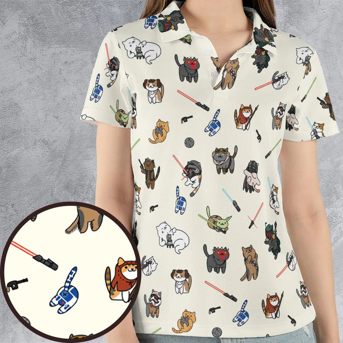 Star Wars Characters as Cats AOP Men/Women Polo Shirt