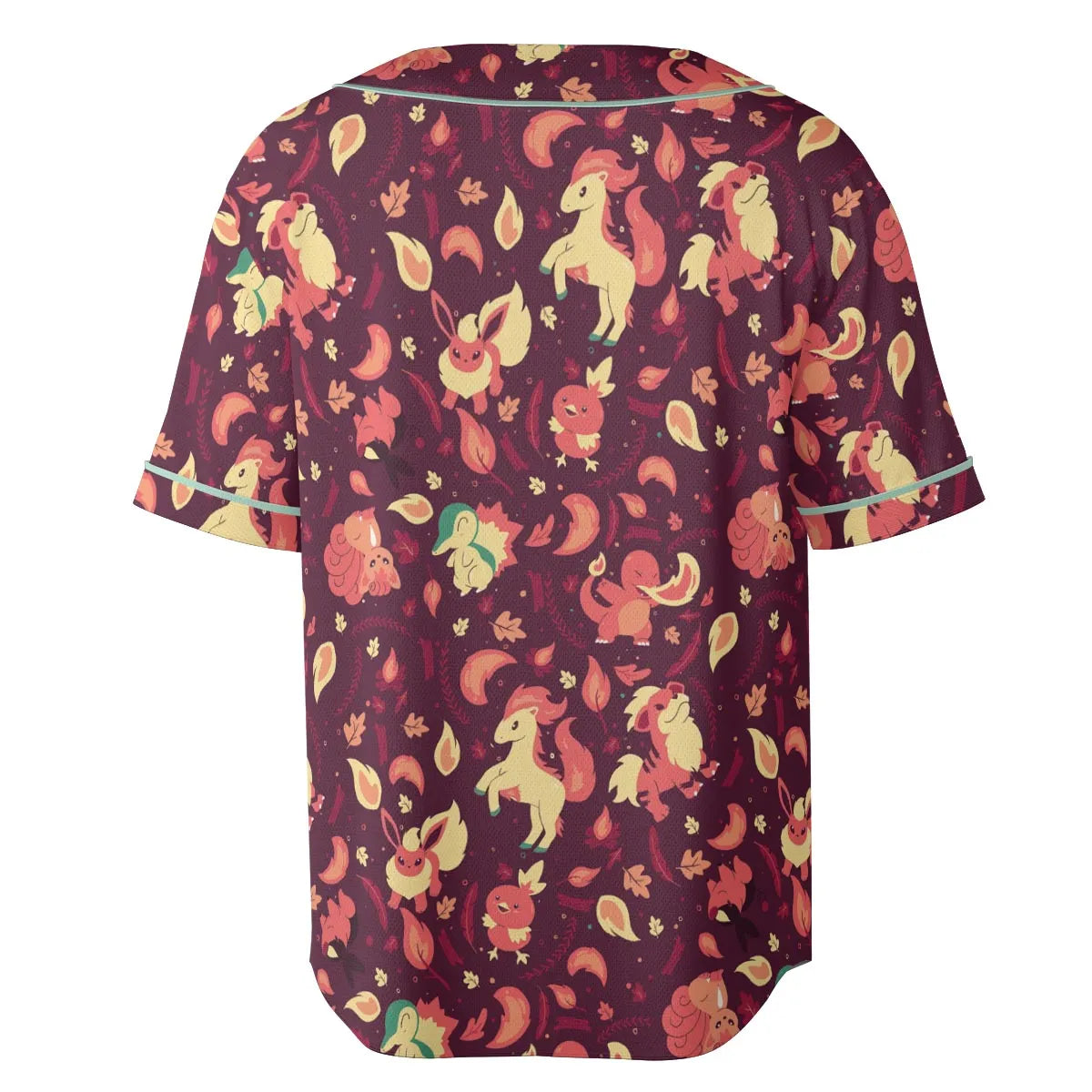 Fire Pokemon Pattern Unisex Baseball Jersey