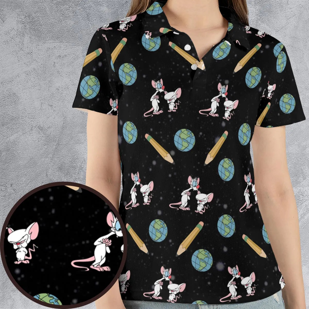 Geek Drip Pinky and The Brain AOP Men/Women Polo Shirt