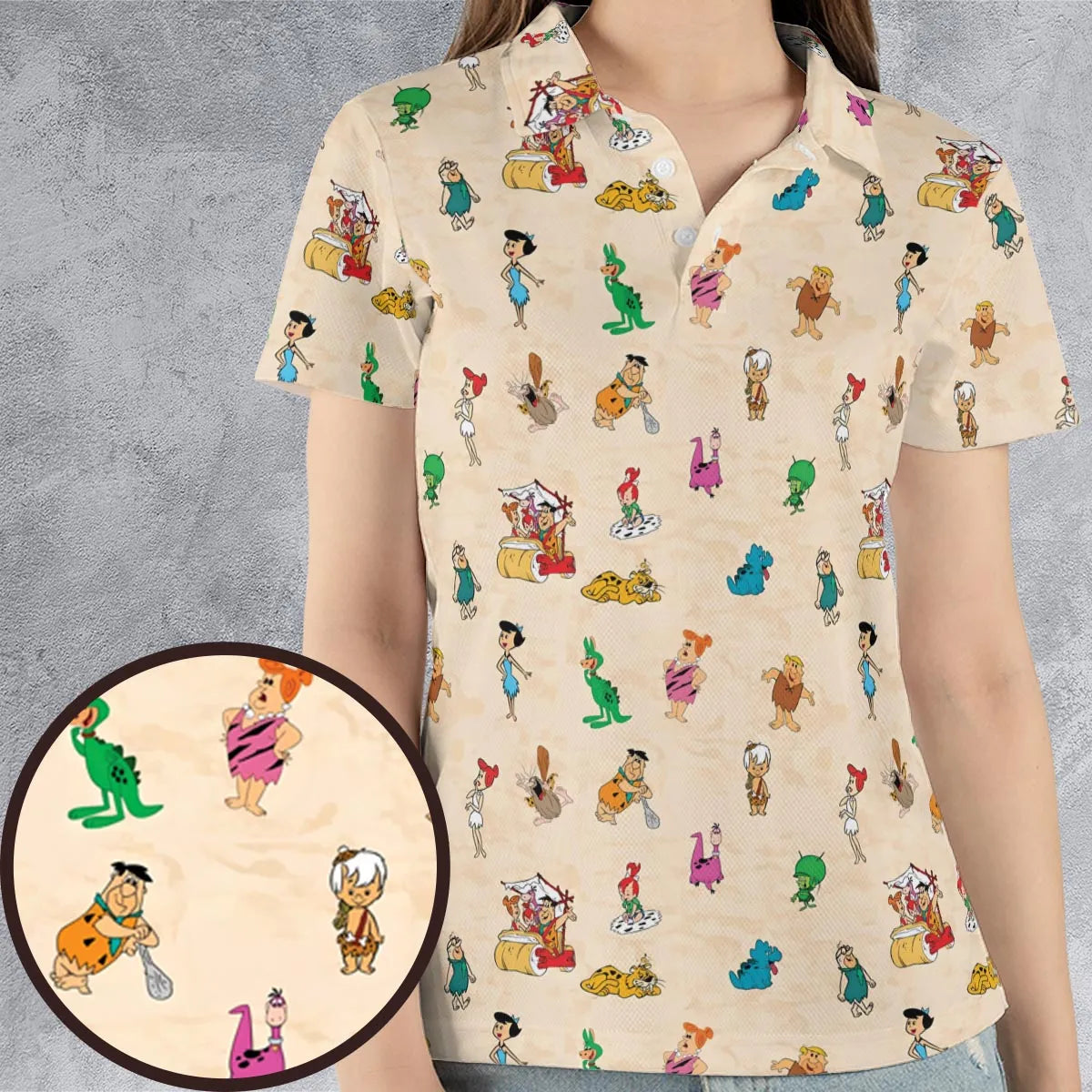 Bedrock The Flintstones AOP Men/Women Polo Shirt