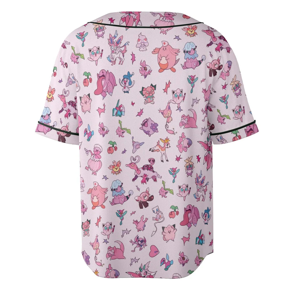 Team Pink Pokemon Pattern Unisex Baseball Jersey