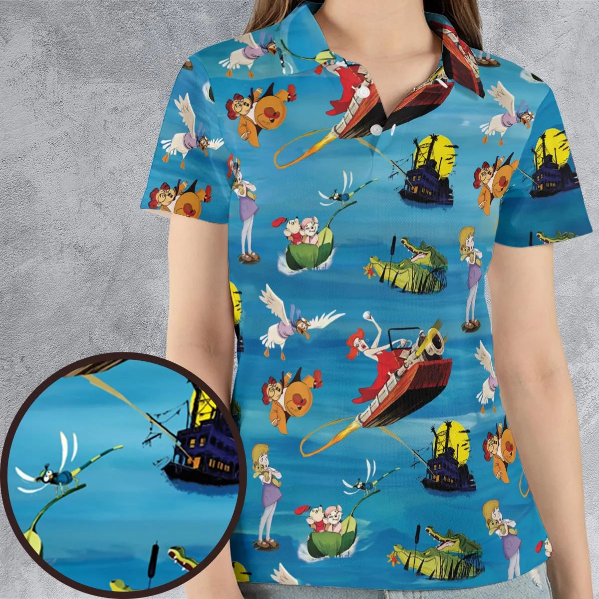 Chasing The Rescuers Characters AOP Men/Women Polo Shirt