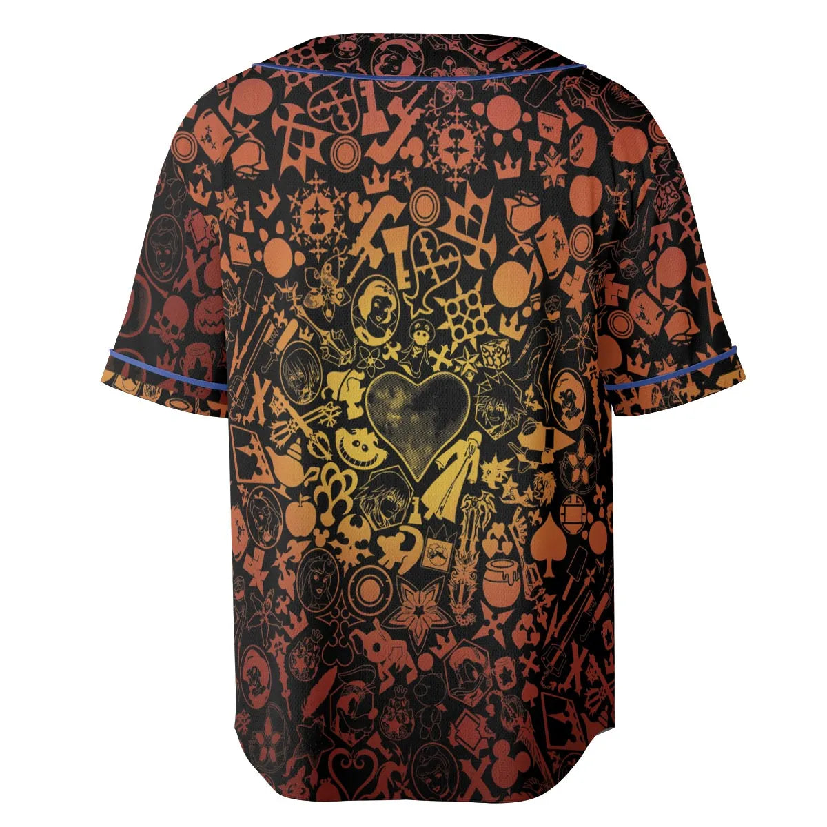 Red Key Heart Kingdom Hearts Unisex Baseball Jersey