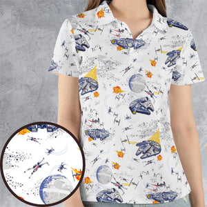 Millennium Falcon Patterns Star Wars AOP Men/Women Polo Shirt