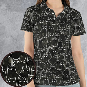 Suspicious Cats Funny Cat AOP Men/Women Polo Shirt