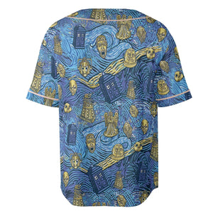 Starry Night Tardis Doctor Who Unisex Baseball Jersey