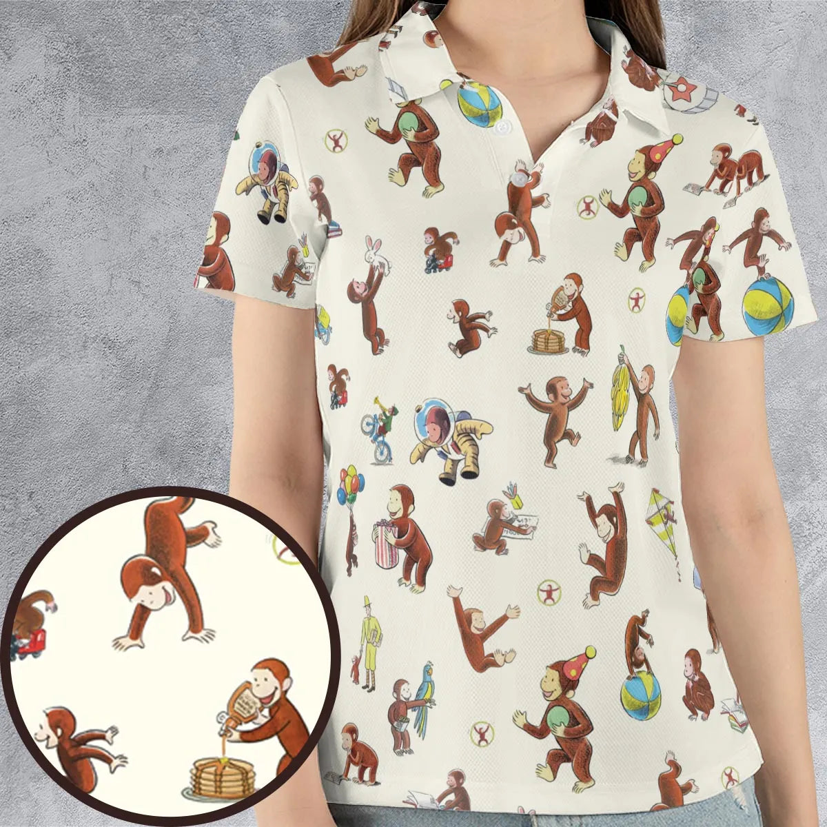 Riotsociety Curious George AOP Men/Women Polo Shirt