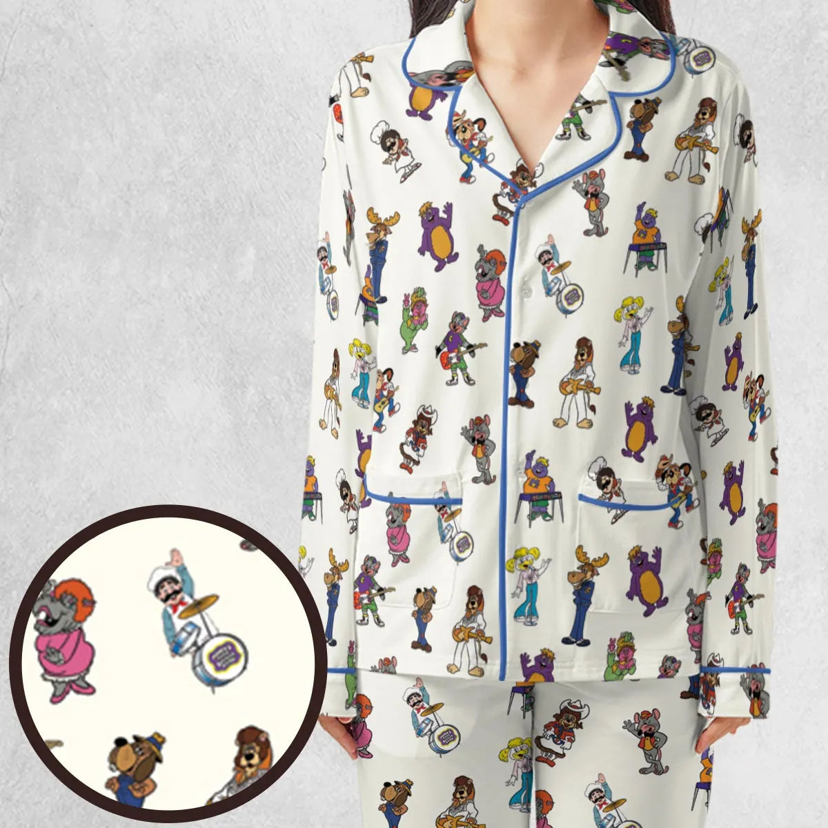 80s Pizza Time Theater Chuck E Cheese Pajamas Set
