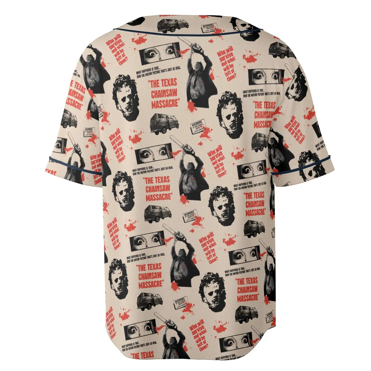 Leatherface The Texas Chainsaw Massacre Horror Pattern Unisex Baseball Jersey