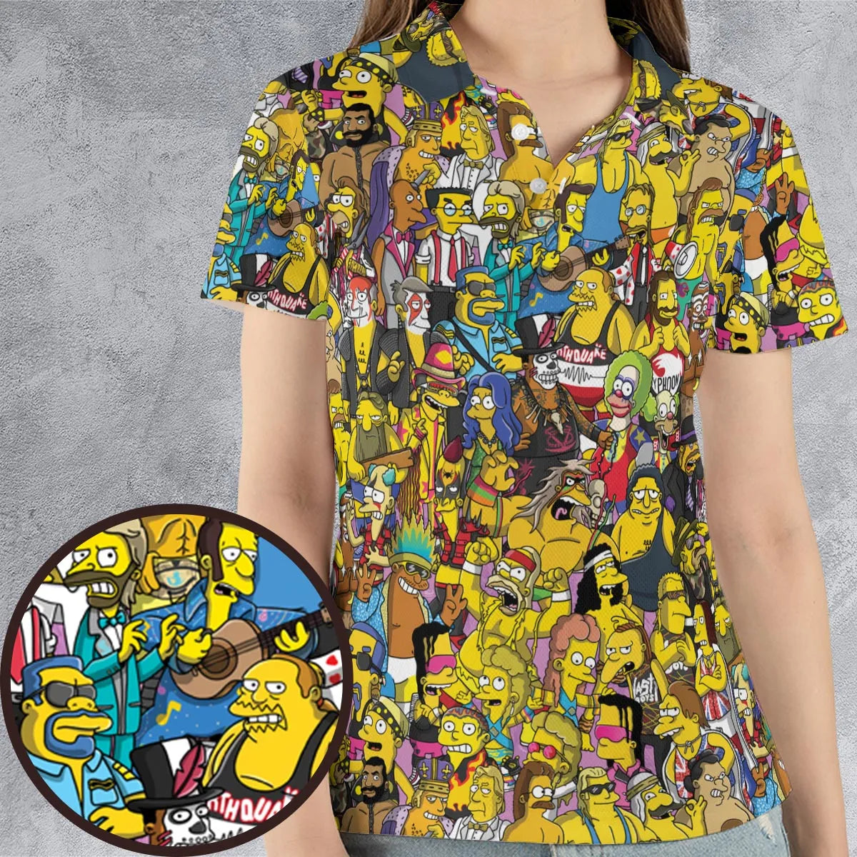 WWF Simpsons AOP Men/Women Polo Shirt
