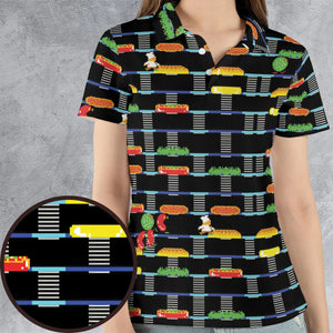 BurgerTime Arcade Game AOP Men/Women Polo Shirt
