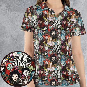 Tim Burton Characters Halloween AOP Men/Women Polo Shirt