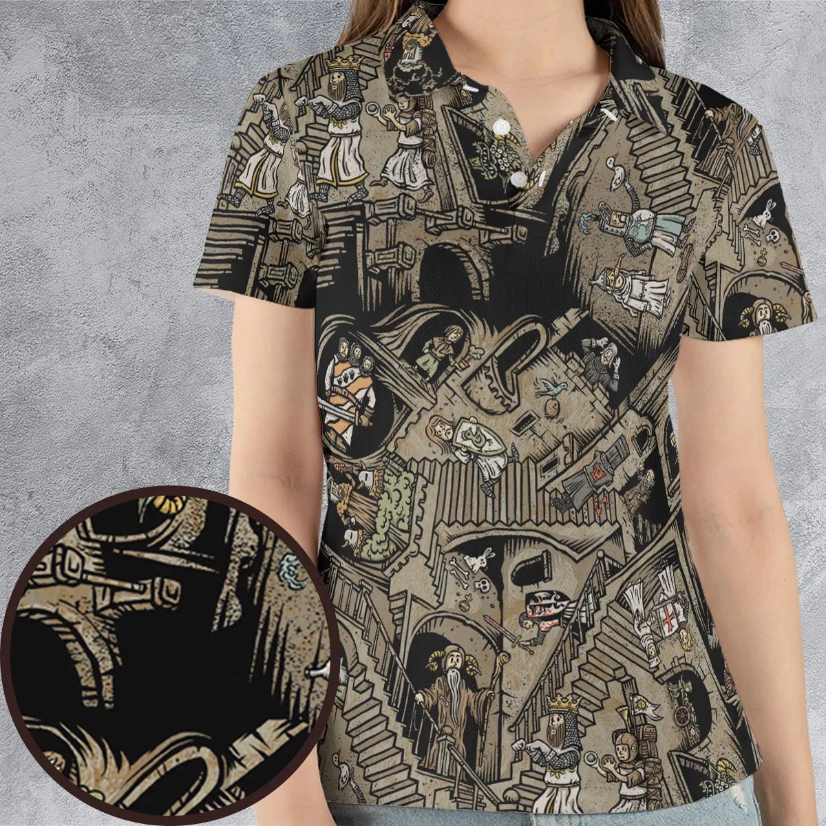 Monty Escher’s Relativity AOP Men/Women Polo Shirt
