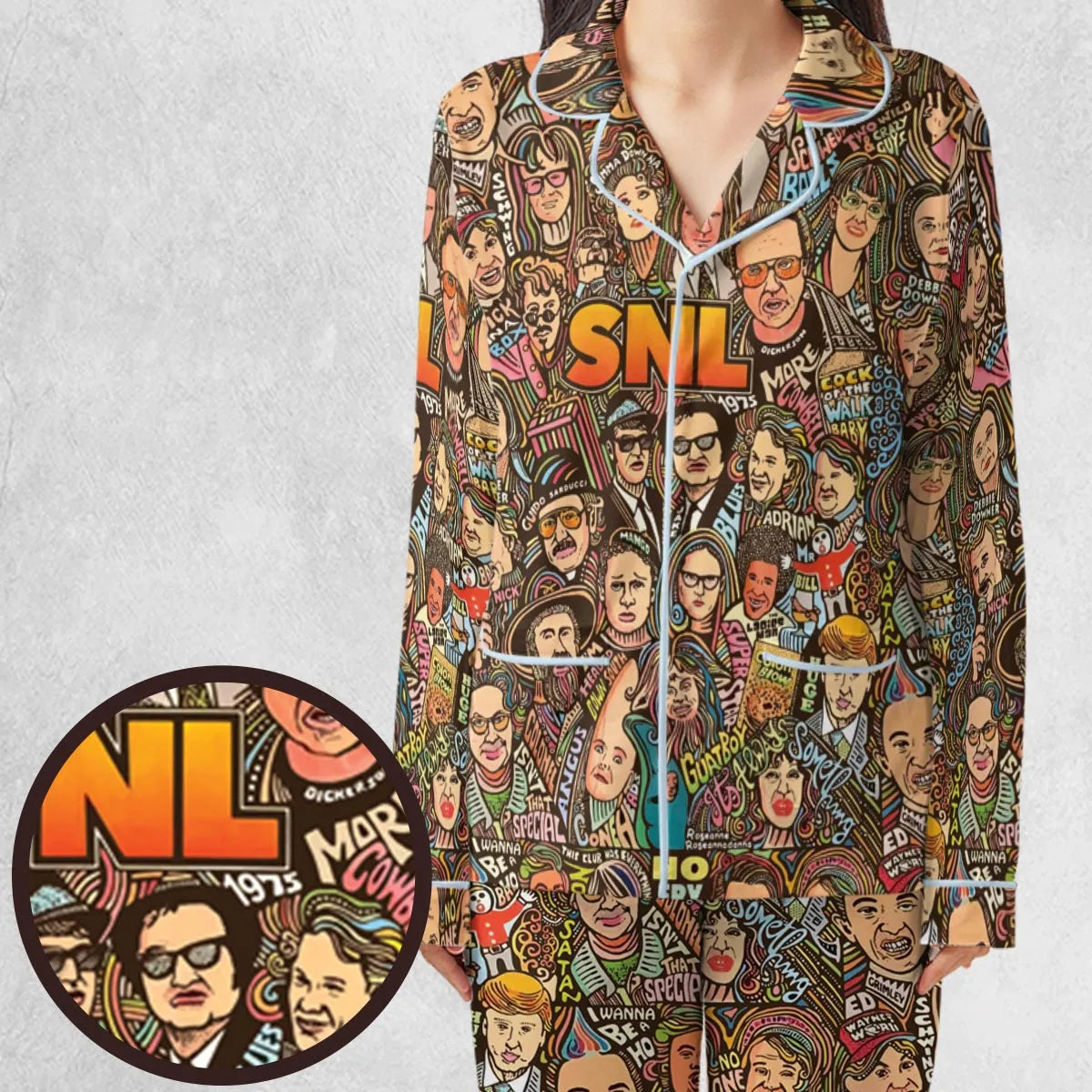 Blues Brothers Waynes World Coneheads SNL Characters Pajamas Set
