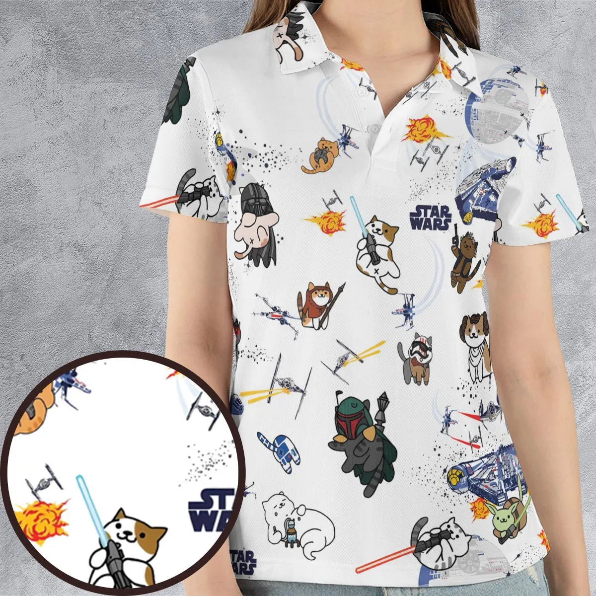 Star Wars Cats AOP Men/Women Polo Shirt