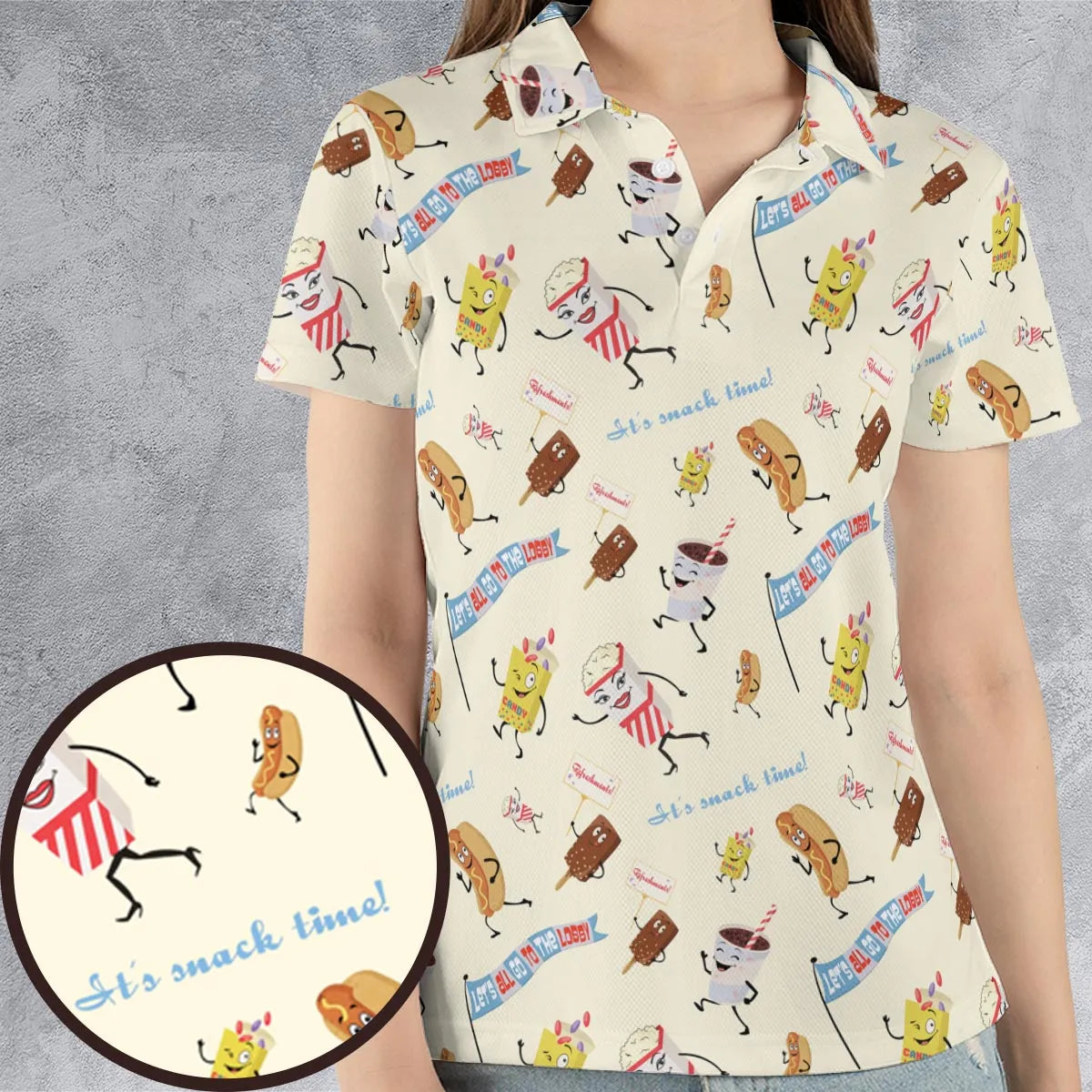 Let's All Go To The Lobby Retro Cartoon AOP Men/Women Polo Shirt