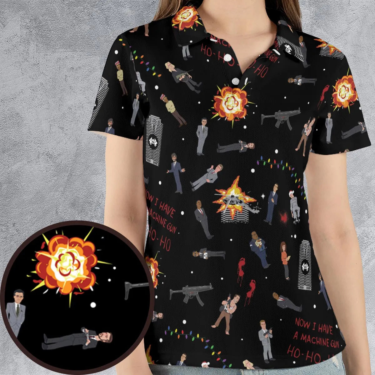 Die Hard Is My Favorite Christmas Movie AOP Men/Women Polo Shirt