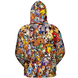 Dogs From Famous Cartoons All-over Print Hoodie