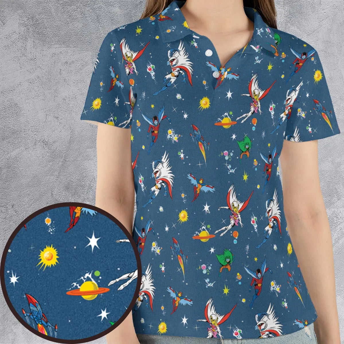 Battle of the Planets AOP Men/Women Polo Shirt