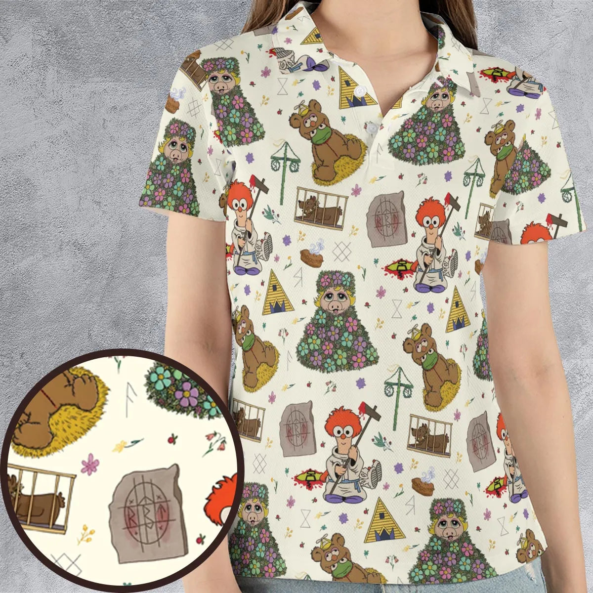 Festivites Midsommar Muppet Babies AOP Men/Women Polo Shirt