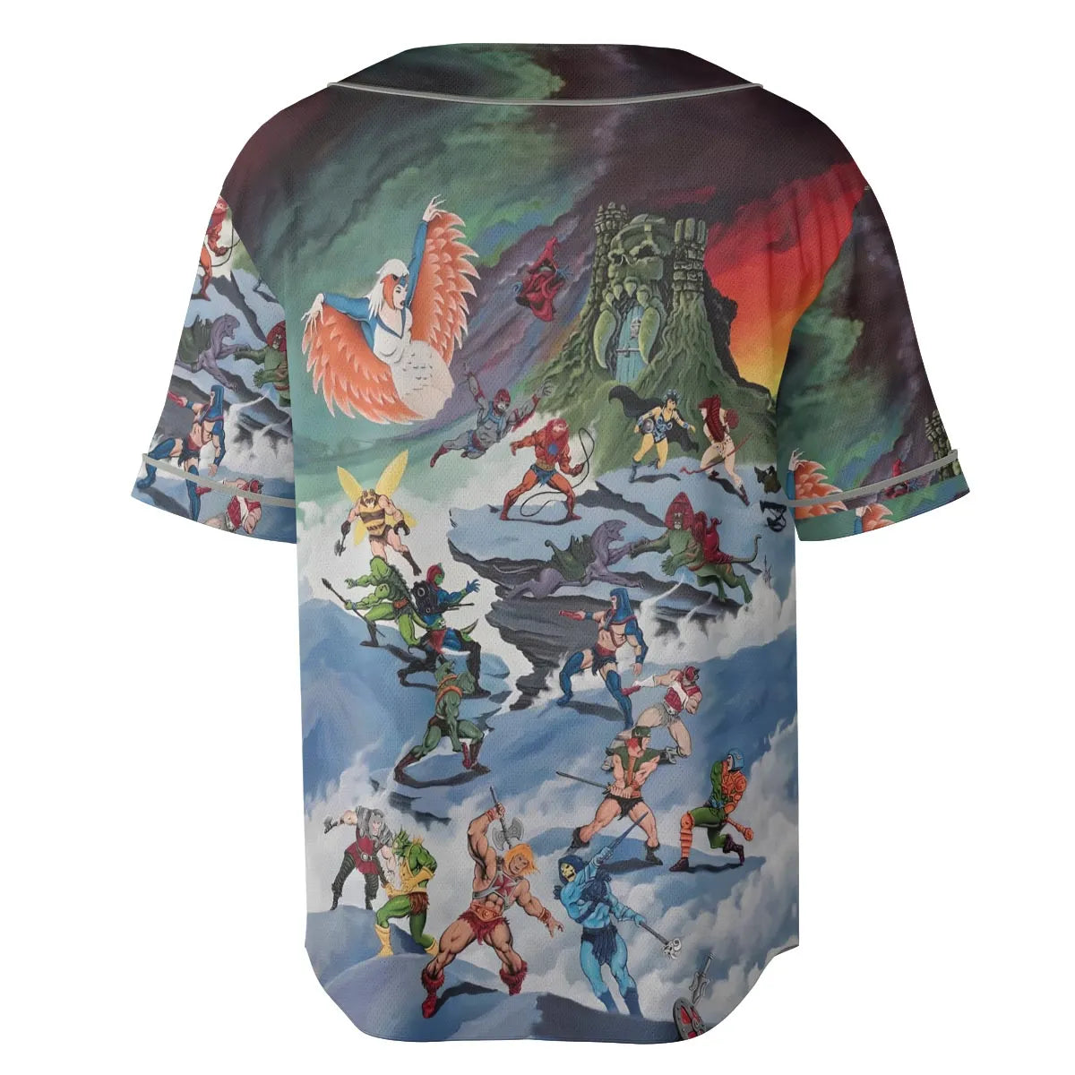 MOTU Castle Grayskull Battle Unisex Baseball Jersey