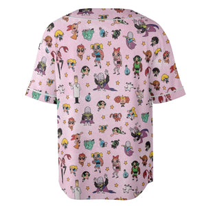 Power Puff Girls Characters Pattern Unisex Baseball Jersey