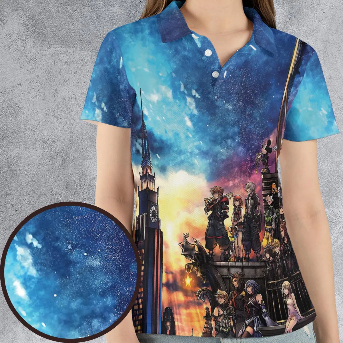 KH3 Kingdom Heart AOP Men/Women Polo Shirt