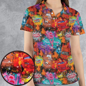 Neon Radiator Spring Cars AOP Men/Women Polo Shirt