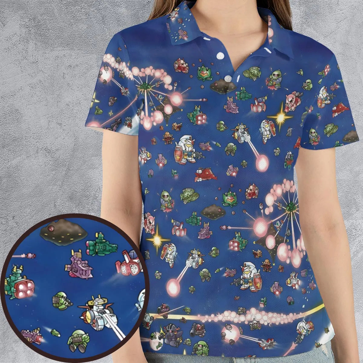SD Gundam Battle AOP Men/Women Polo Shirt