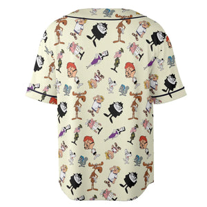 60s The Adventures Of Rocky And Bullwinkle and Friends Unisex Baseball Jersey