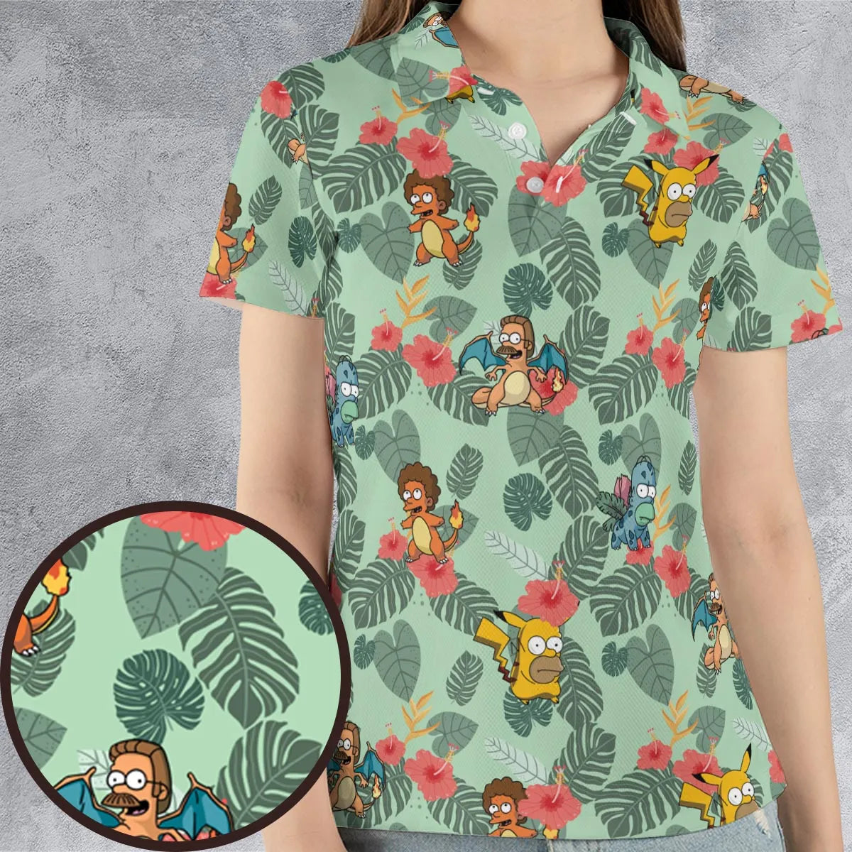 Simpsonmon The Simpsons Pokemon Mashup AOP Men/Women Polo Shirt