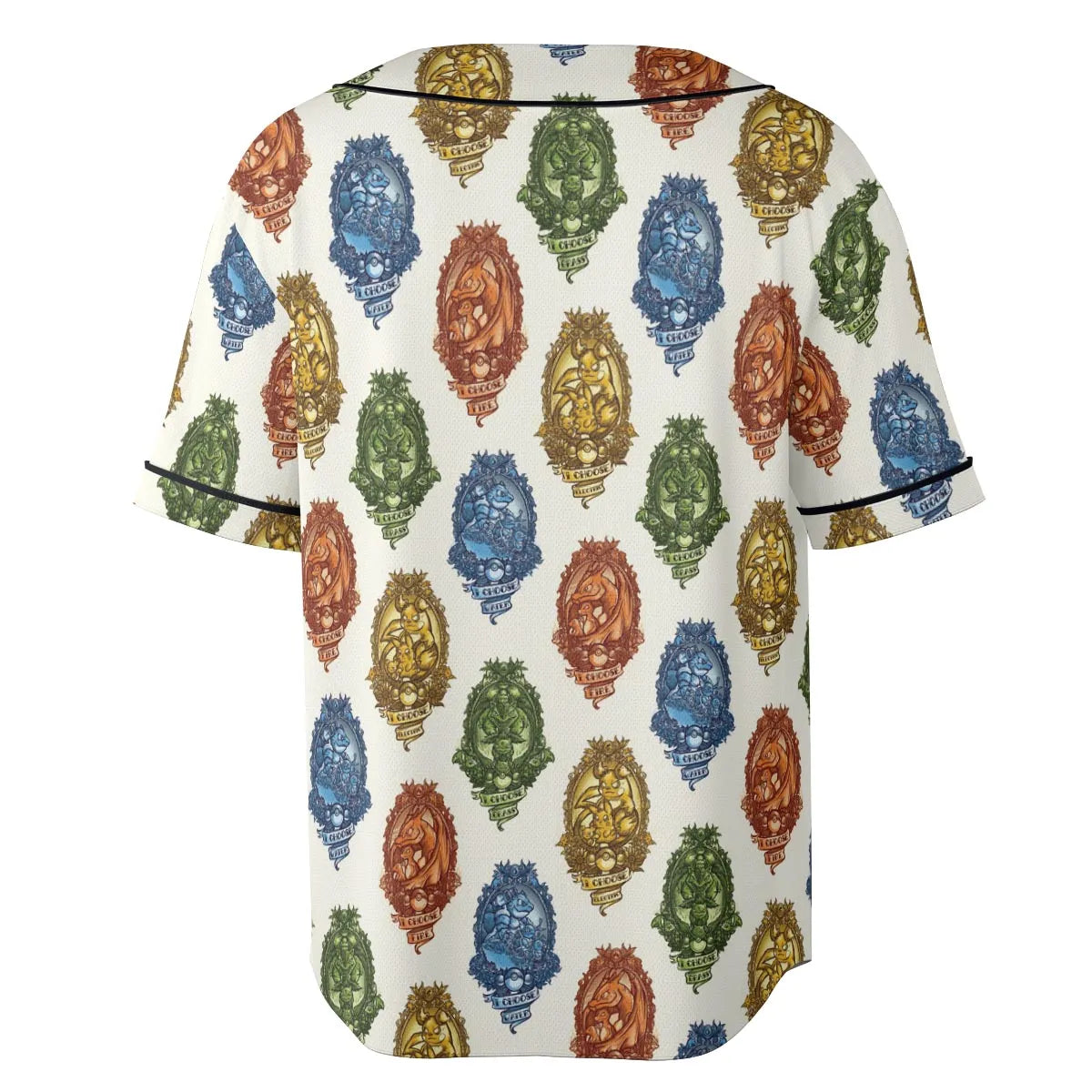 Water Grass Electric Fire I Choose Pattern Unisex Baseball Jersey