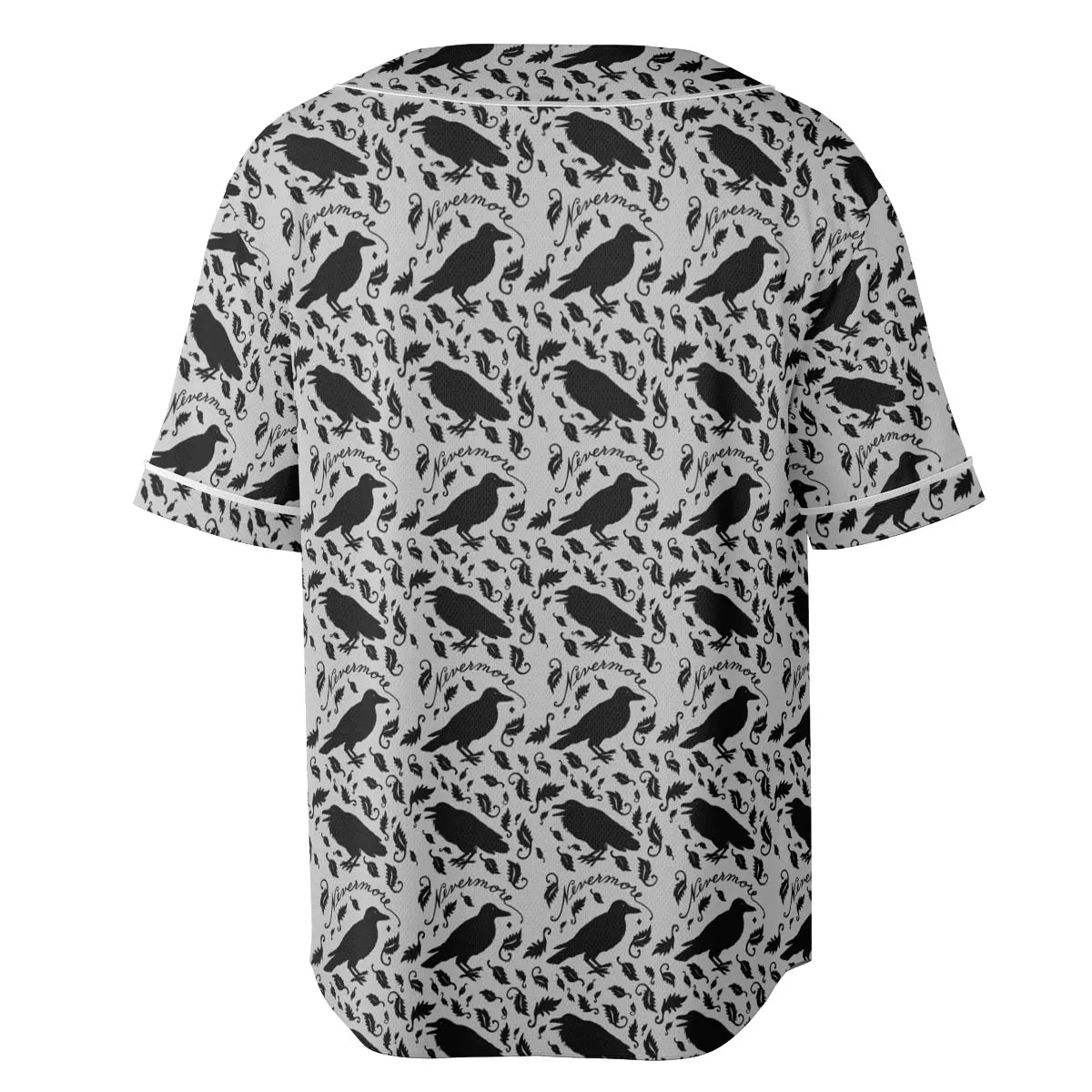 Nevermore The Raven Edgar Allan Poe Pattern Unisex Baseball Jersey