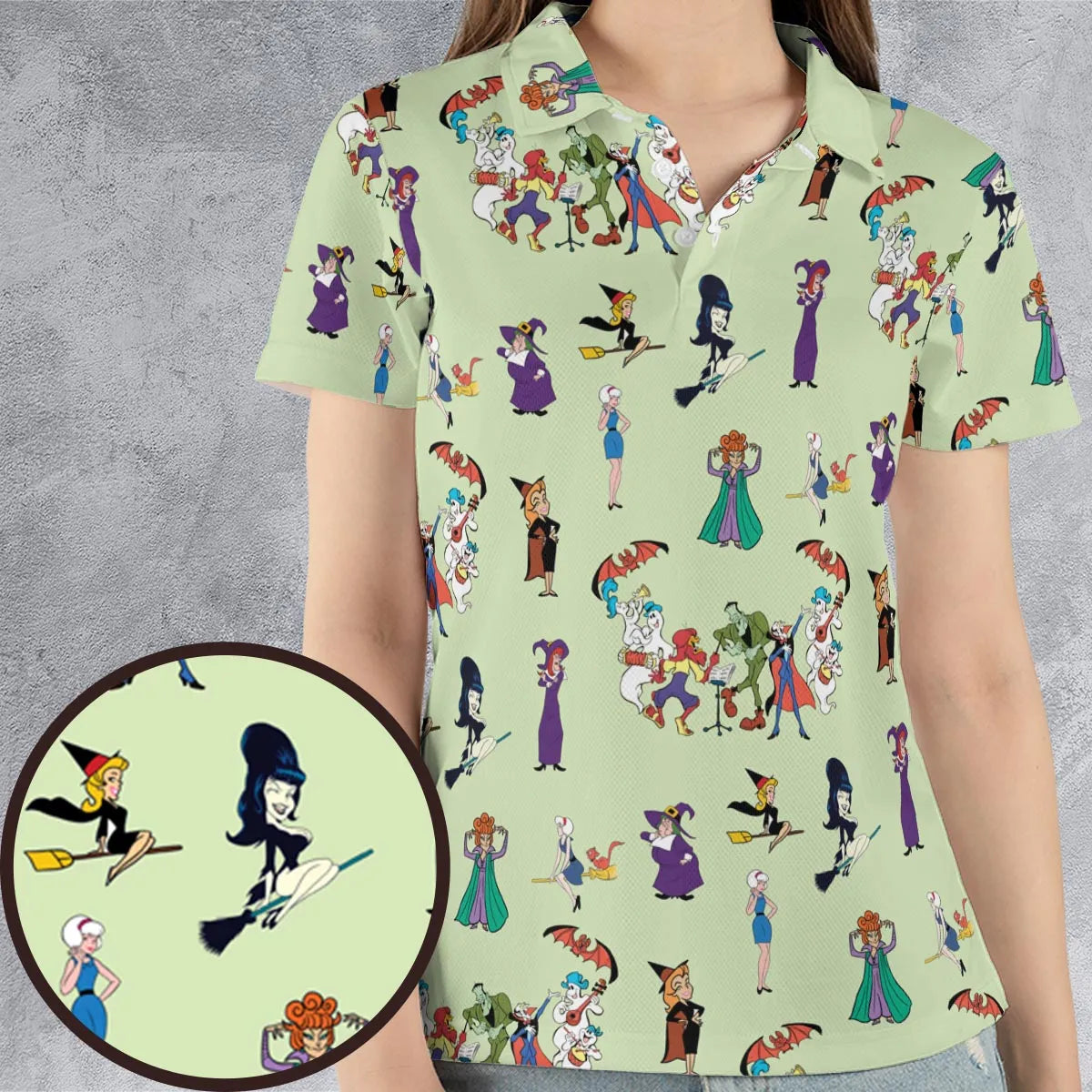 Witches Cartoon Characters AOP Men/Women Polo Shirt