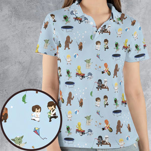 Go Fishing with Star Wars Characters AOP Men/Women Polo Shirt