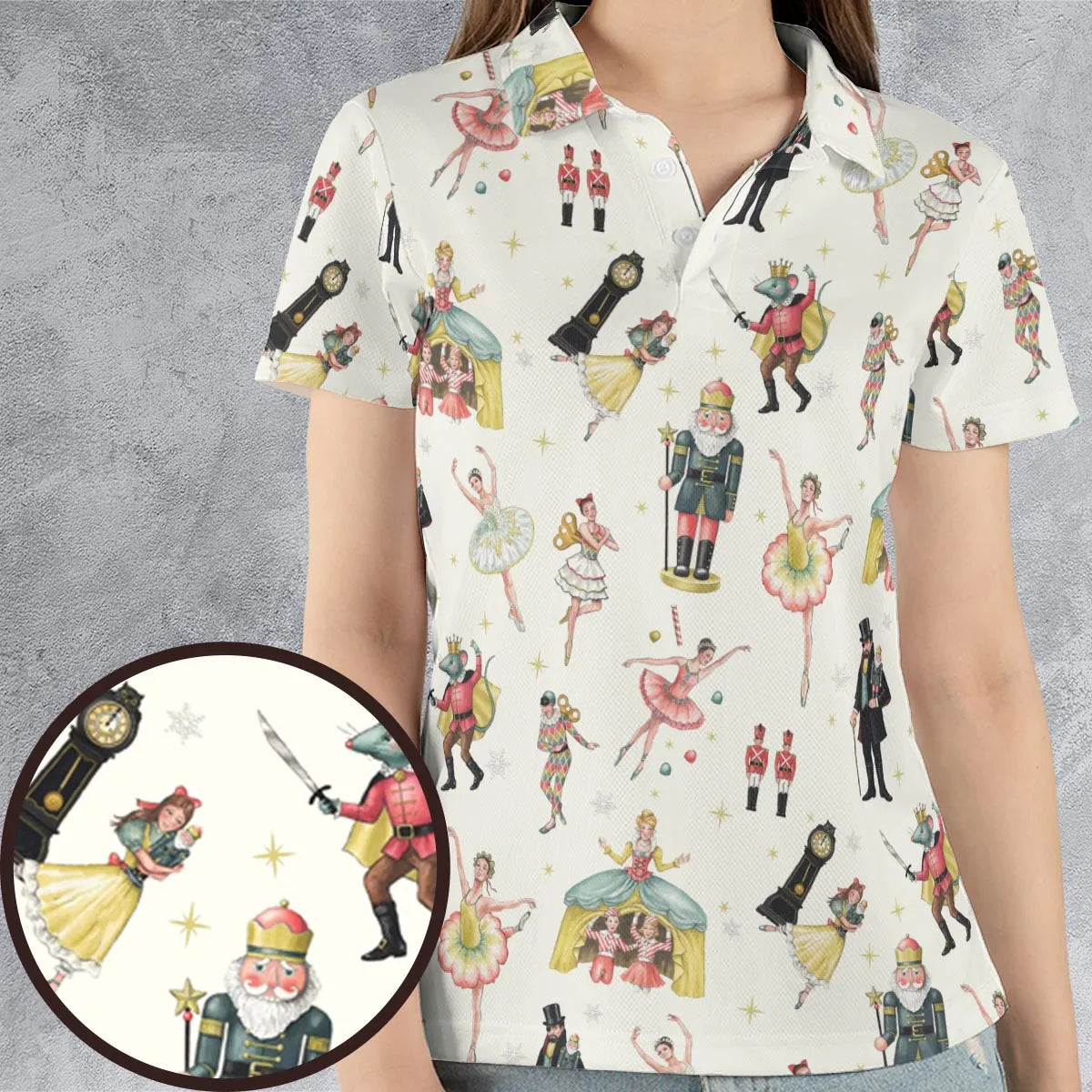 Plum Fairy for Holiday The Nutcracker AOP Men/Women Polo Shirt