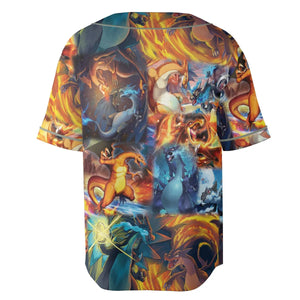 Charizard Ice Fire Dragon Combat Unisex Baseball Jersey