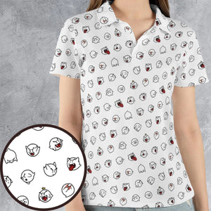 Super Mario Boo Pattern AOP Men/Women Polo Shirt